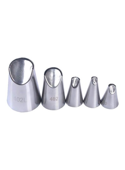 Buy 5-Piece Chrysanthemum Icing Pastry Nozzles Silver in Saudi Arabia