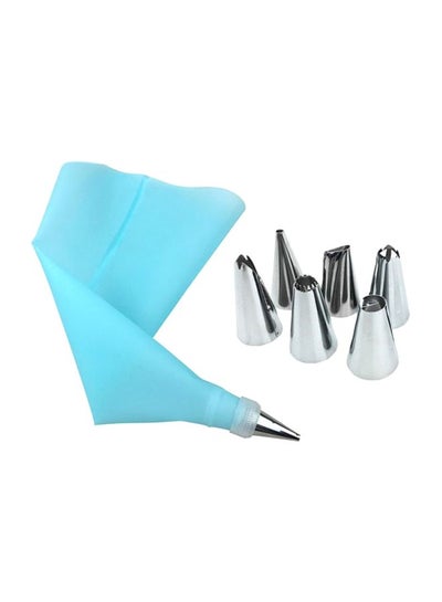 Buy Stainless Steel Pastry Nozzles For Cream Gift Squeezing Blue/Silver 32x8cm in Saudi Arabia