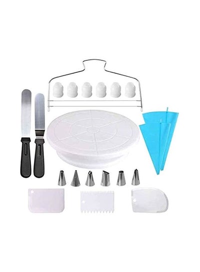 Buy 21-Piece Cake Decorating Kit White/Silver/Blue 28cm in Saudi Arabia