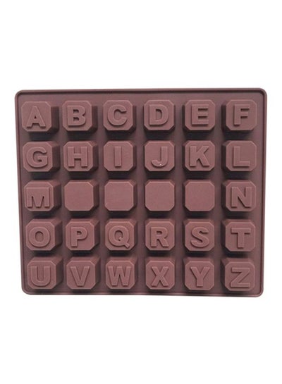 اشتري قالب شوكولاتة بتصميم 26 حرفاً بلون القهوة 17.9x15.2x1.6سم في السعودية