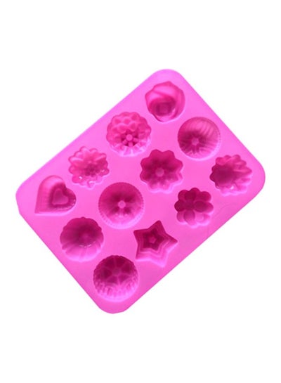 Buy Silicone Cake Mould Pink 21x16x2.5cm in UAE