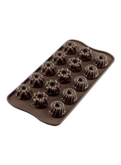 Buy Silicone Flower Shape Chocolate Mold Brown 10inch in UAE