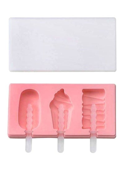 Buy Silicone Ice Cube Mould Pink 9.1x18.2x2.3cm in Saudi Arabia