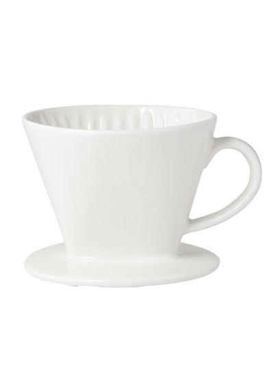 Buy Porcelain Coffee Dripper Mug White 11.5x9.5cm in UAE