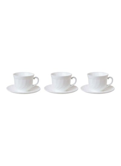 Buy 6-Piece Trianon Cup And Saucer Set White in UAE