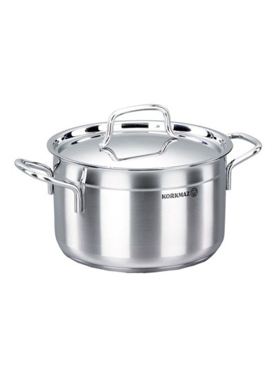 Buy Sturdy And Durable Exclusive Shaped Lightweight Easy To Handle Hotpot Casserole With Lid Silver 8.5Liters in Saudi Arabia