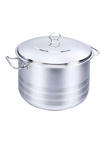 Buy Sturdy And Durable Exclusive Shaped Lightweight Easy To Handle Alfa Casserole With Lid Silver 30x45cm in Saudi Arabia