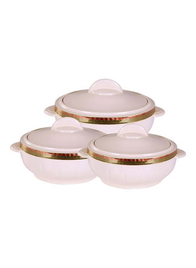 اشتري طقم كسروله مكون من 3 قطع أبيض Small Casserole 1.2, Medium Casserole 1.6, Big Casserole 2.5لتر في السعودية