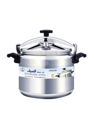 Buy Stainless Steel Pressure Cooker With Lid Silver/Black 5.0Liters in Saudi Arabia