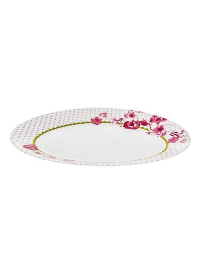 Buy Essence Covent Garden Oval Plate White/Pink 33cm in UAE