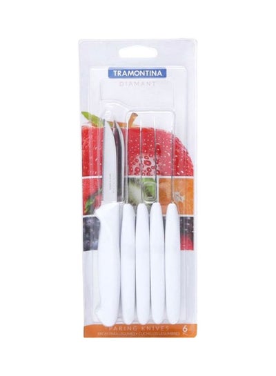 Buy 6-Piece Diamant Paring Knife Set White/Silver 188x23x14mm in UAE