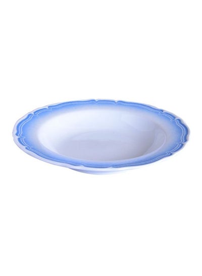 Buy Ceramic Soup Dish White/Blue 10inch in Saudi Arabia