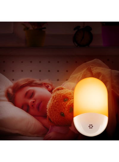 Buy LED Night Light Plug-In Smart Light Sensor Night Lamp Yellow 18 x 6.2 x 14cm in UAE