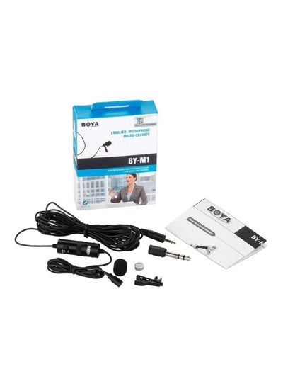 Buy Omnidirectional Lavalier Condenser Recording Microphone BY-M1 Black/Silver in Saudi Arabia