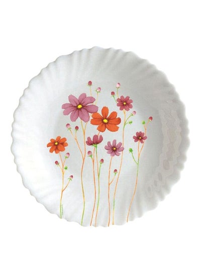 Buy 6-Piece Country Flower Soup Plates White/Pink/Orange 23cm in UAE