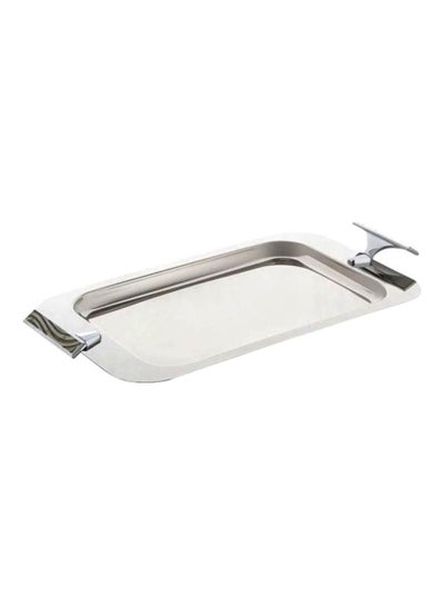 Buy Stainless Steel Rectangular Tray Silver 51x27cm in UAE