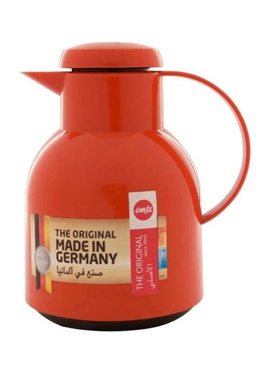 Buy Plastic Vacuum Tea And Coffee Flask Dark Orange 1Liters in Saudi Arabia