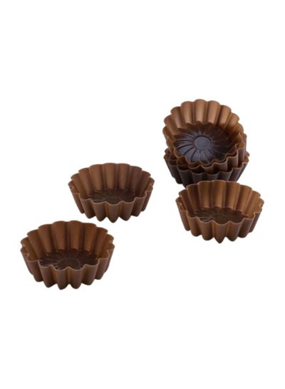 Buy 6-Piece Terra Silicone Flower Shaped Muffin Mould Coffee in Saudi Arabia