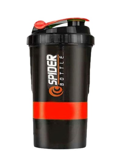 Buy Protein Shaker Bottle With Powder Storage Compartment Red/Black 24.5x9.8x7.5cm in Saudi Arabia