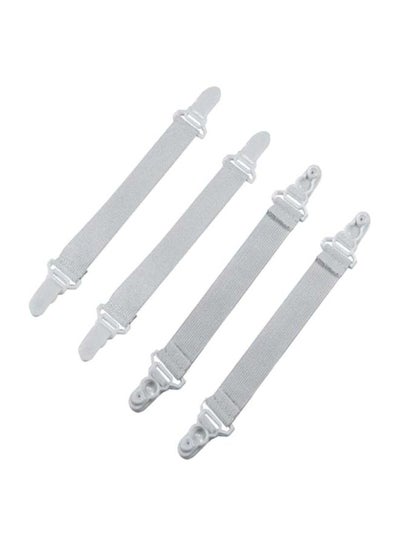 Buy 4-Piece Bed Sheet Fasteners Tablecloths Fixed Clip White 16x10x5cm in Saudi Arabia