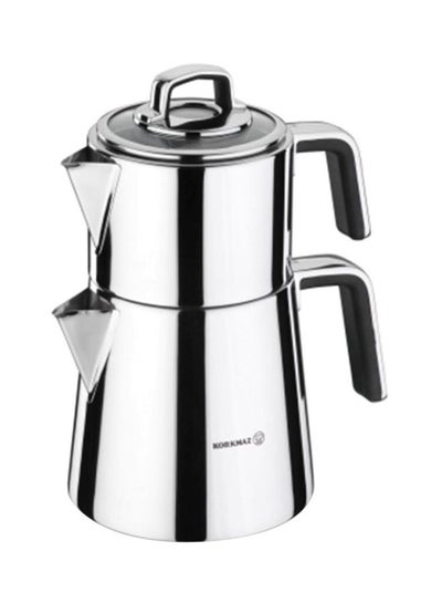 Buy 2-Piece Vertex Tea Pot Set Silver 3.1Liters in UAE