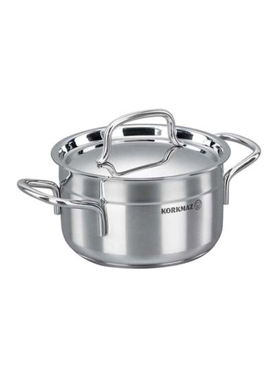 Buy Sturdy And Durable Exclusive Shaped Lightweight Easy To Handle Alfa Casserole With Lid Silver 22x12cm in Saudi Arabia