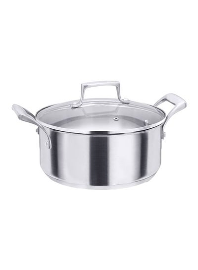 Buy Gourmet Stainless Steel Casserole With Metal Lid Silver 28x10.5cm in Saudi Arabia