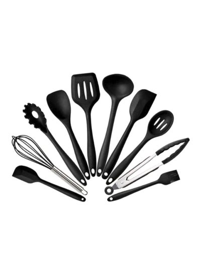 Buy 10-Piece Cooking Utensils Set Black in Saudi Arabia