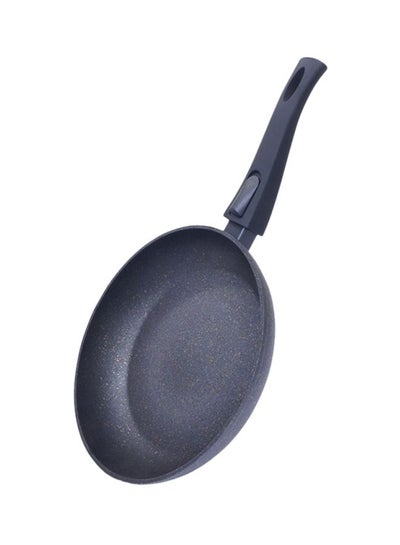 Buy 4 Layered Platinum Coated Non Stick Frying Pan With Detachable Handle Black 24x4.9cm in UAE