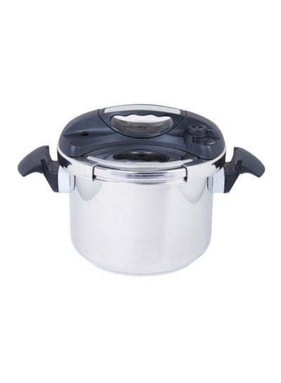 Buy Stainless Steel Durable & Elagant Look, Dishwasher Safe Large handles, for secure handling gas compatiblePressure Cooker With Clipon Lid Black/Silver 6Liters in UAE