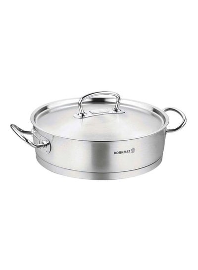 Buy Casserole Stockpot With Lid Silver 24x7cm in Saudi Arabia