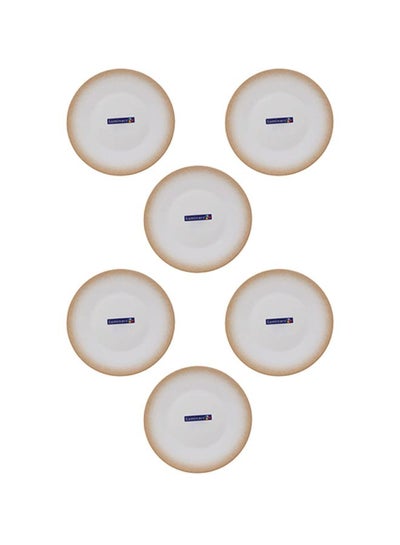 Buy 6-Piece Value Pack Essence Paco Dessert Plate Set Beige 20cm in UAE