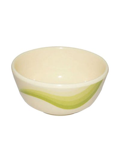 Buy Round Bowl White/Green 3.5inch in UAE