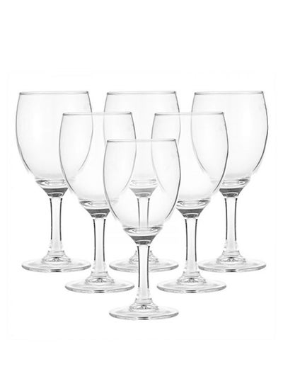 Buy 6-Piece Elegance Stem Glass White in UAE