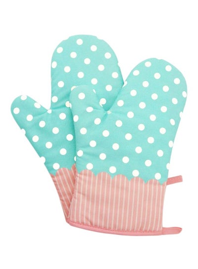 Buy Anti Steam Oven Glove Blue/Pink/White 18x28cm in Saudi Arabia