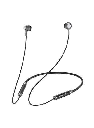 Buy HE06 Earphone Wireless Neckband Headset Stereo Sports Magnetic Headphones Black in Saudi Arabia