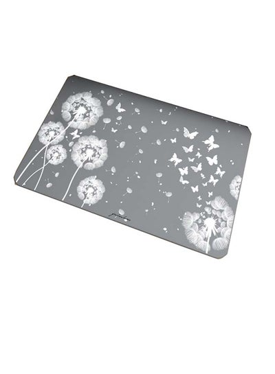 Buy 2 Pieces Diatom Mud Bathroom Dandelion Flowers Design Foot Mat Dark Grey 60x39cm in UAE