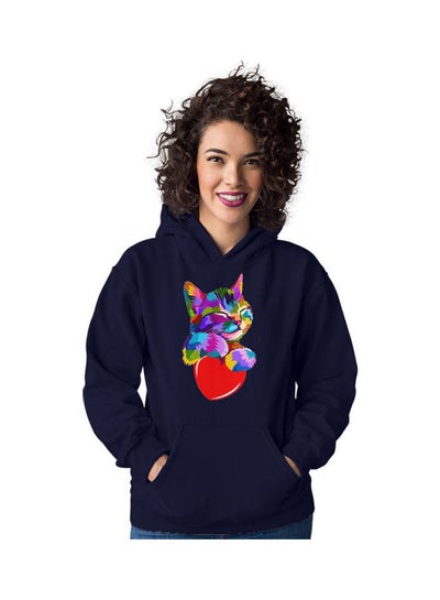 Buy Hipster Cat Sweatshirt Navy in Egypt
