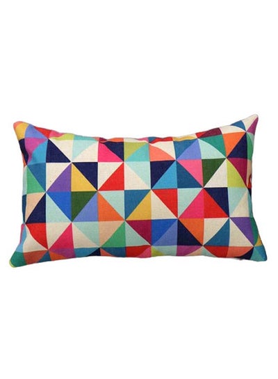 Buy Decorative Geometric Pattern Pillow Cover Multicolour in UAE
