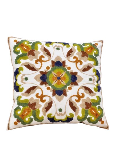 Buy Decorative Square Shaped Printed Pillow Multicolour 45x45cm in Saudi Arabia