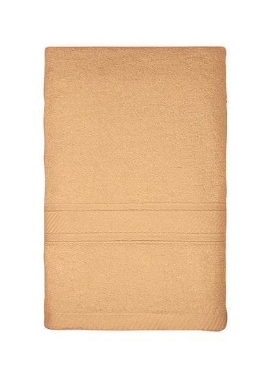 Buy 2-Piece 100% Cotton 500 GSM Plush Towel Set Beige 70x140cm in Saudi Arabia