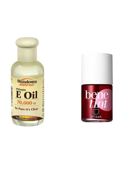 Buy 2-Piece Vitamin E Oil With Lip Gloss Set Vitamin E Oil 75, Lip Gloss 12ml in Saudi Arabia