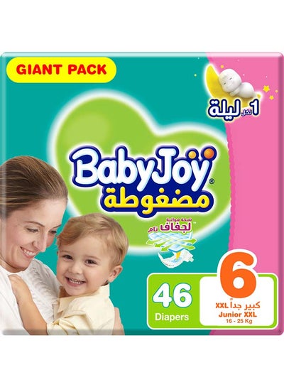 Buy Compressed Diamond Pad, Size 6 Junior XXL, 16 to 25 kg, Giant Pack, 46 Diapers in Saudi Arabia