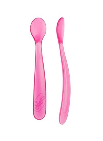 Buy Soft Silicone Spoon, Pack Of 2 - Pink in Egypt
