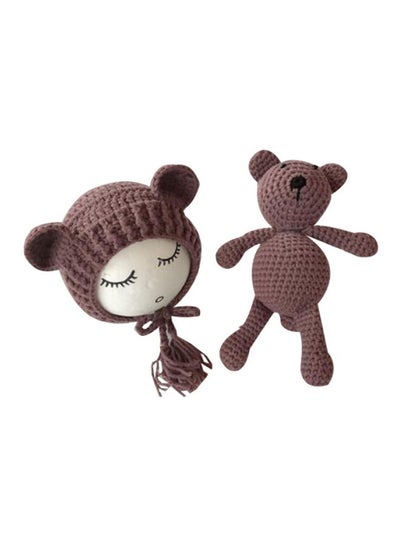 Buy Crochet Knitted Hat And Bear Toy Set in Saudi Arabia