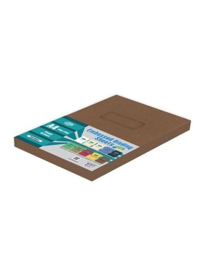 Buy 50-Piece A4 Embossed Binding Sheet With Window Brown in UAE