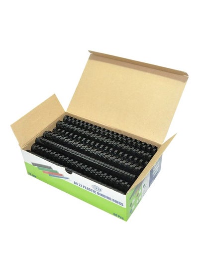 Buy 50-Piece Plastic Binding Rings Black in UAE