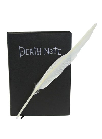 اشتري دفتر ملاحظات بتصميم مسلسل الرسوم المتحركة Death Note مع قلم ريشة أسود/ أبيض في السعودية