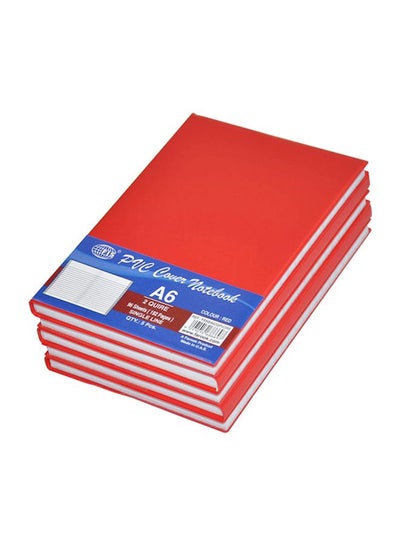 Buy 5-Piece A6 Notebooks, 96 Pages Red in UAE