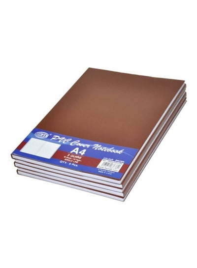 Buy 5-Piece A4 Notebook Set Brown in UAE